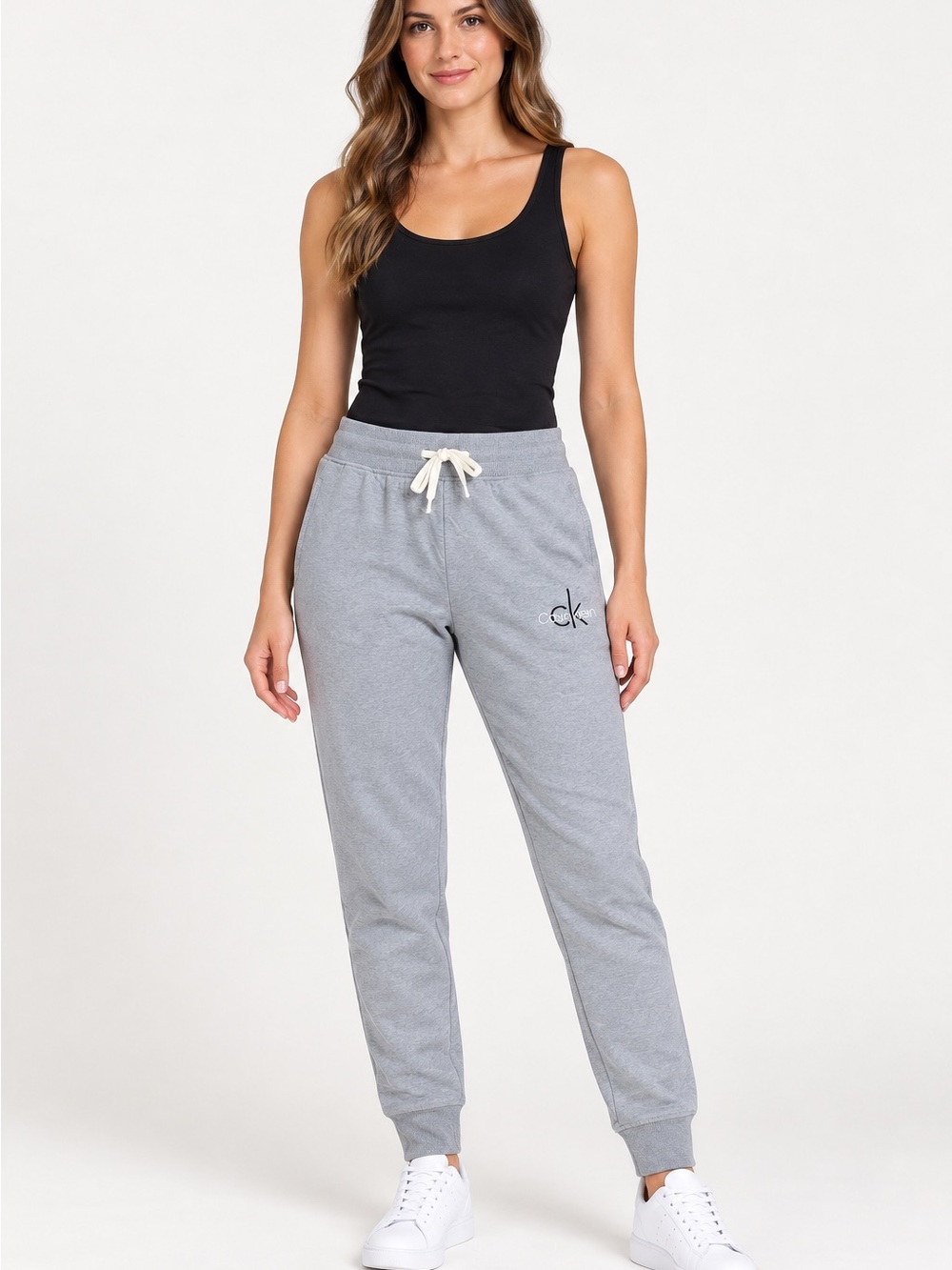 NWT Calvin Klein Light Gray Drawstring Jogger Pants